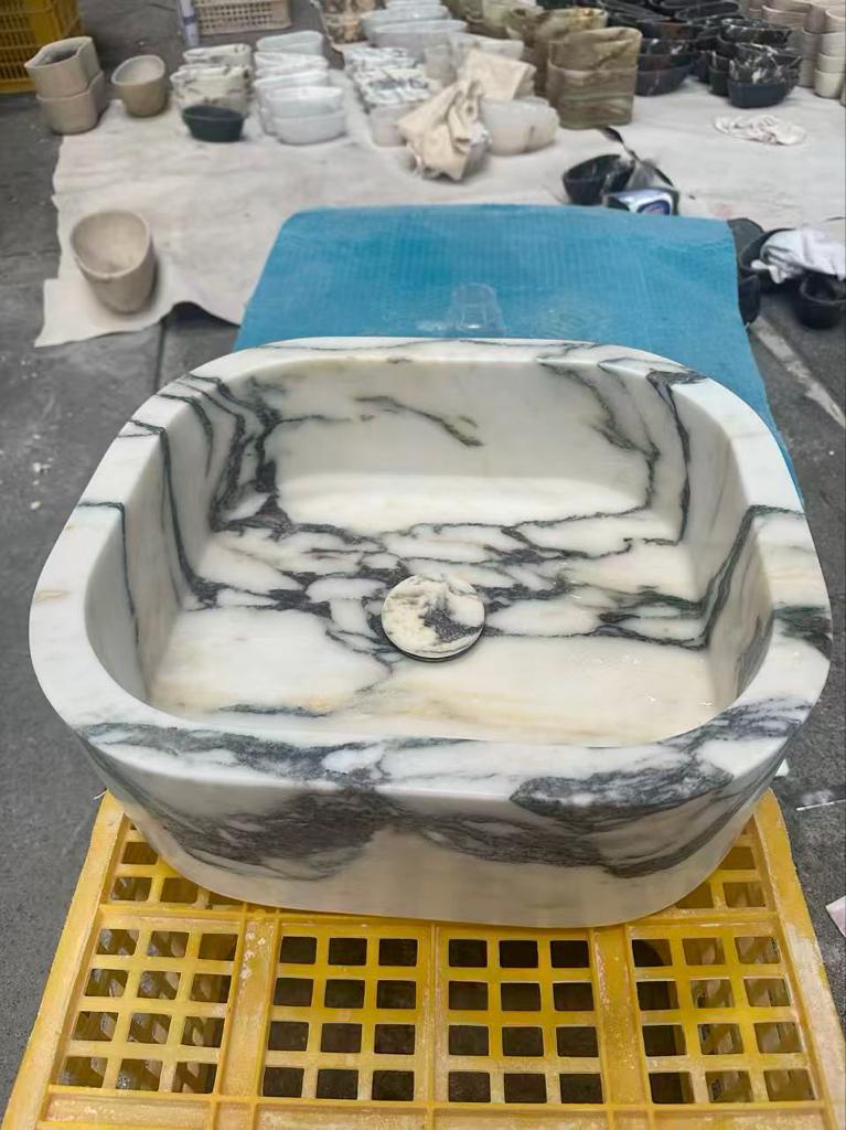 Reserved for Kristin Slayback | Custom Calacatta Viola Vanity & Basin | 50% Deposit