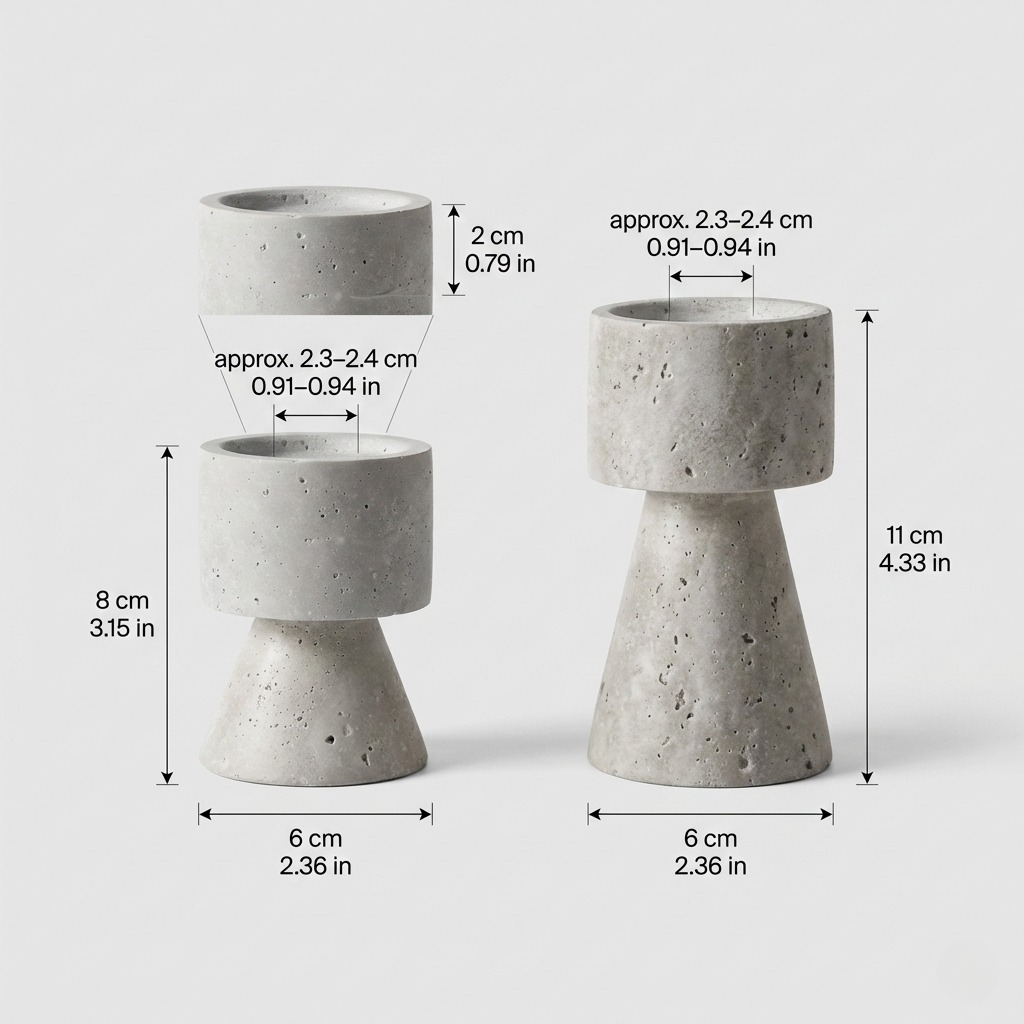 travertine candle holder dimensions size guide set