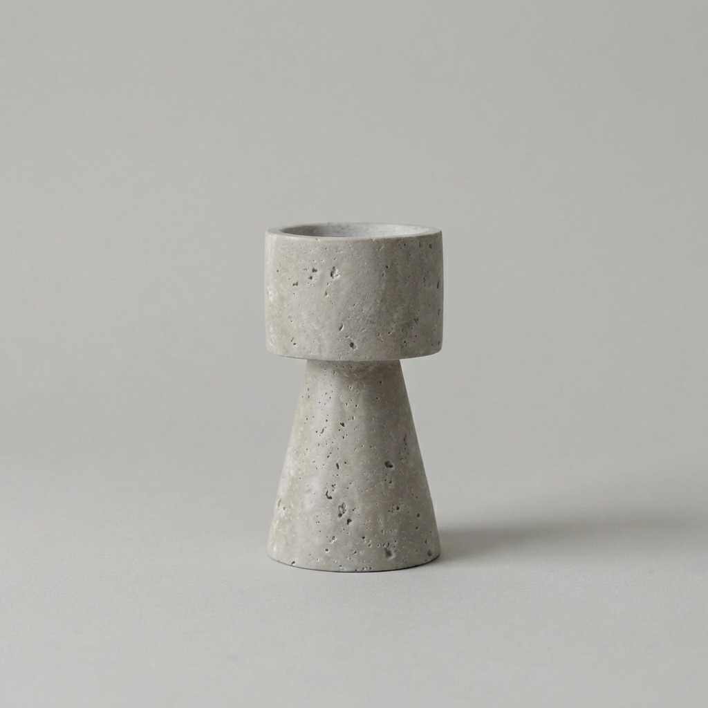 large travertine candle holder minimalist stone candlestick