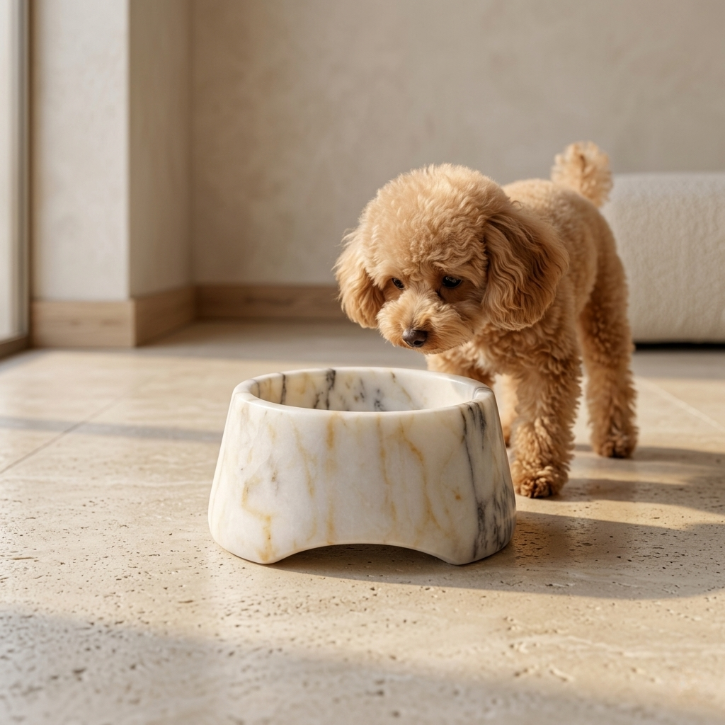 marble pet bowl dog using bowl modern interior