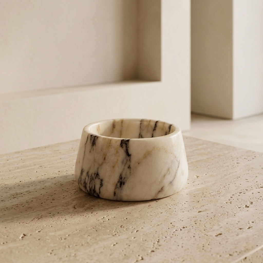 marble pet bowl styled home decor minimalist setting