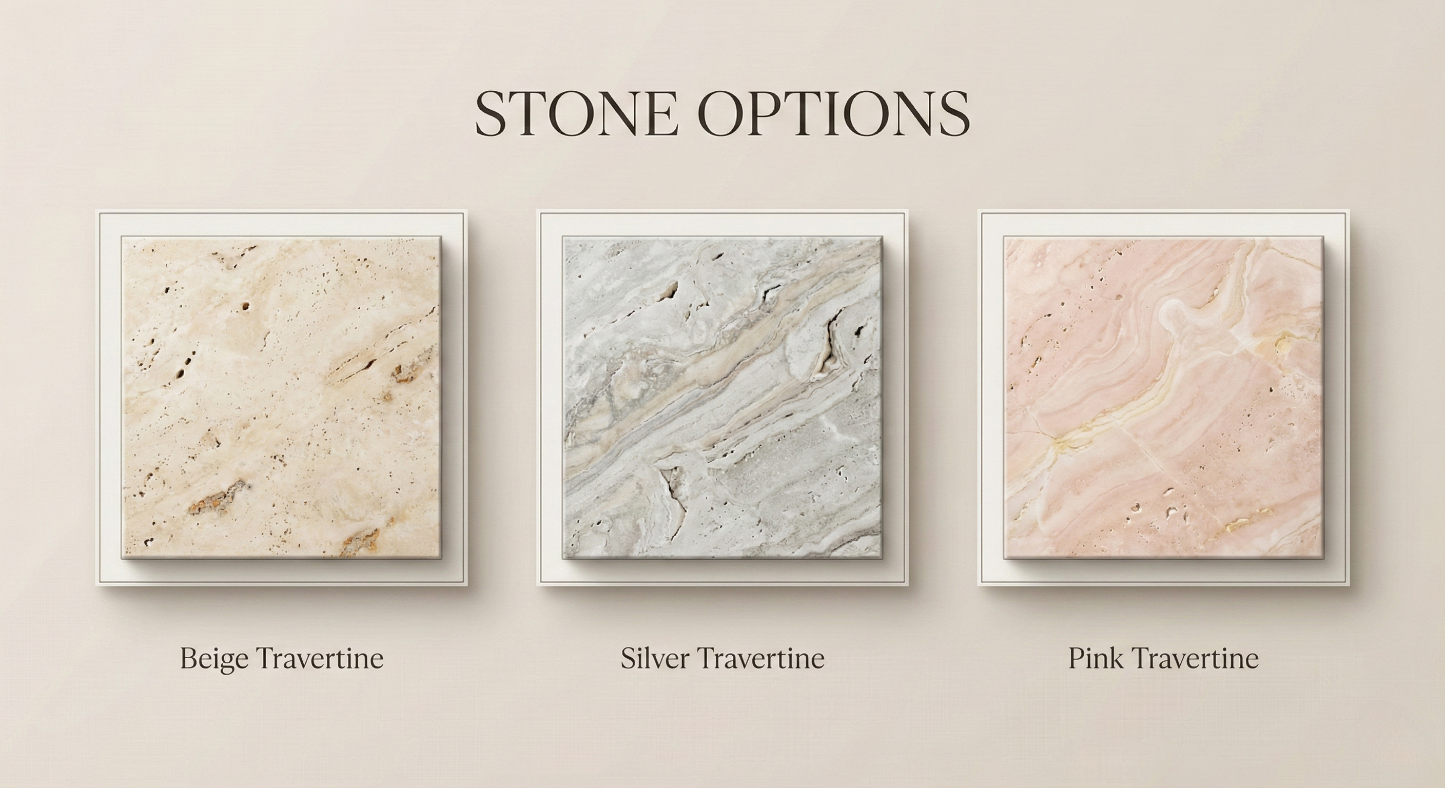 Travertine sink color options including beige silver and pink natural stone variations