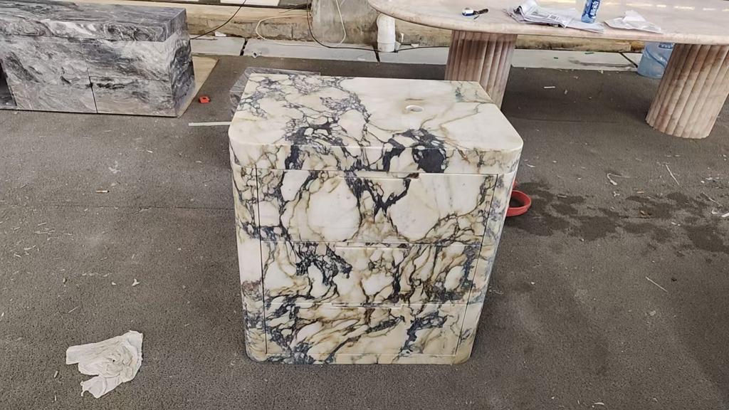 Reserved for Kristin Slayback | Custom Calacatta Viola Vanity & Basin | 50% Deposit