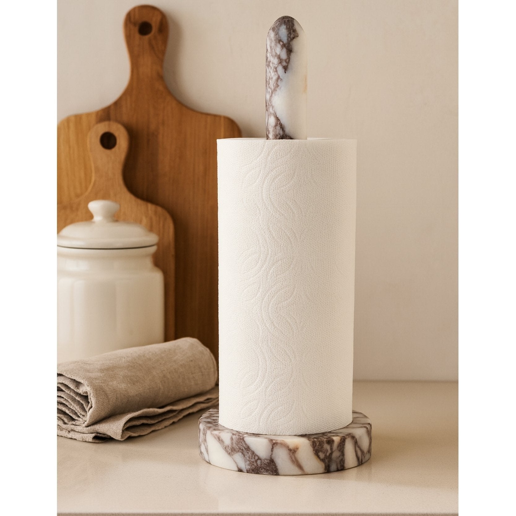 Calacatta Viola Marble Paper Towel Holder – Luxury Kitchen Decor