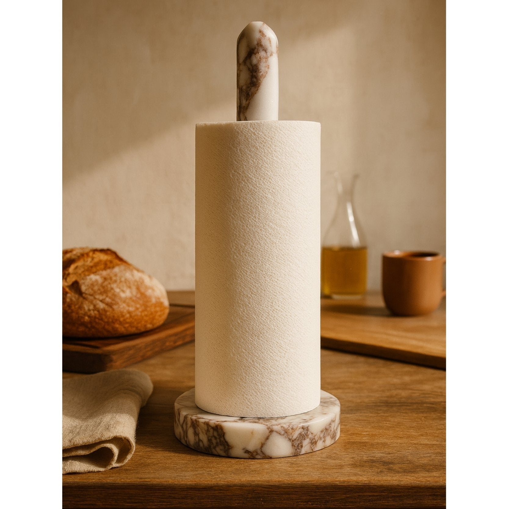 Calacatta Viola Marble Paper Towel Holder – Luxury Kitchen Decor