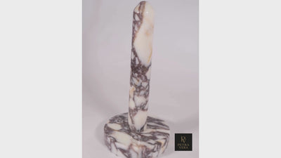 360° view of Calacatta Viola marble paper towel holder – luxury kitchen accessory