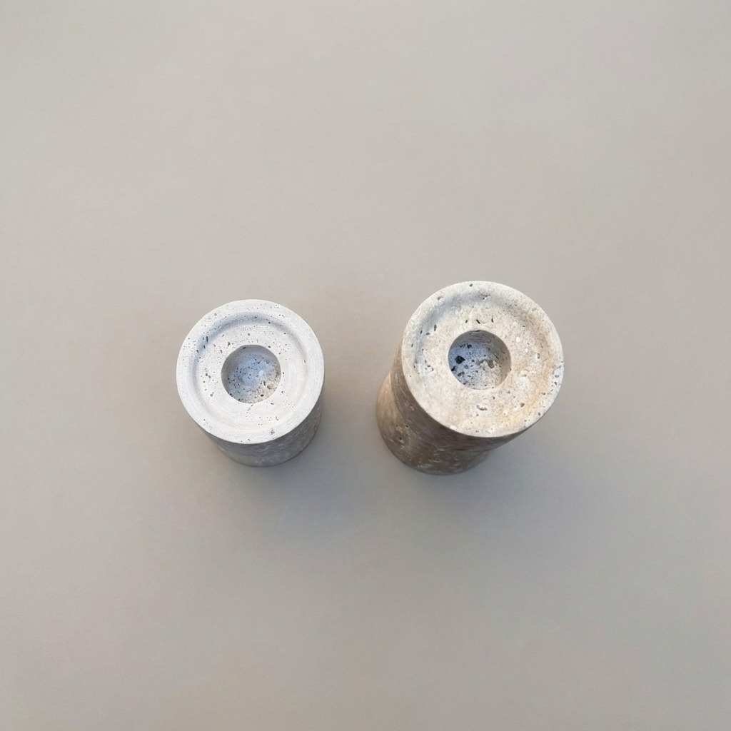 travertine candle holder top view stone candlestick set
